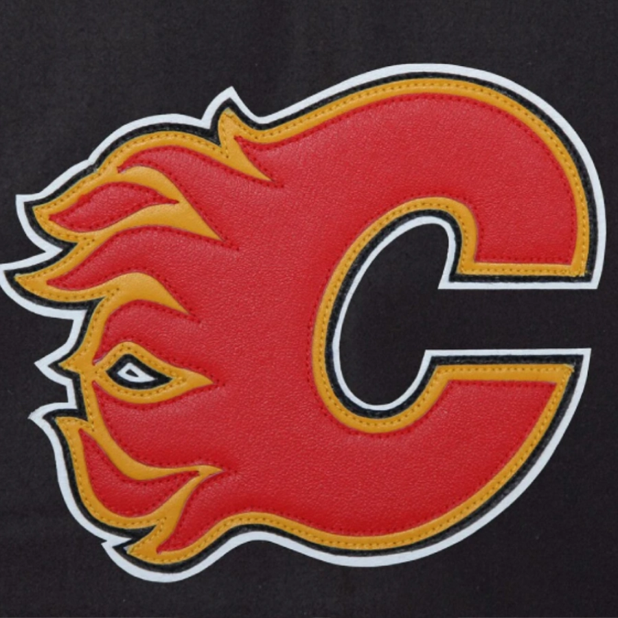 Calgary Flames Domestic Black Wool Jacket 2