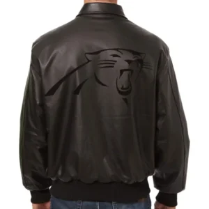 Carolina Panthers Bomber Leather Varsity Jacket 1