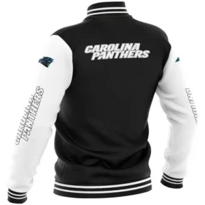 Carolina Panthers Bomber Varsity Black Jacket 1