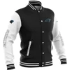 Carolina Panthers Bomber Varsity Black Jacket