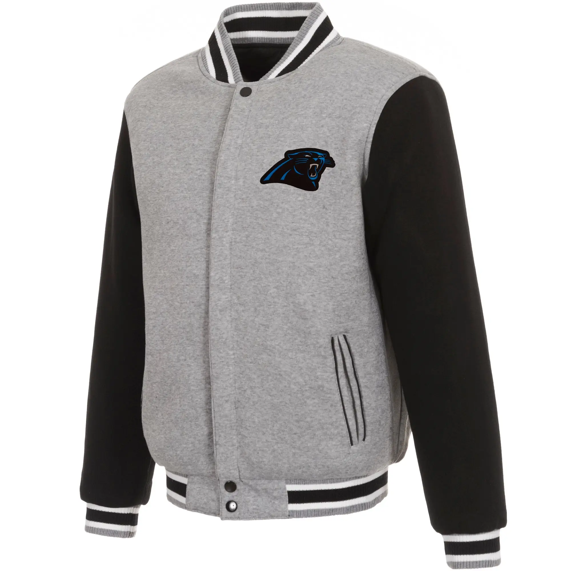 Carolina Panthers Grey Two Tone Varsity Jacket
