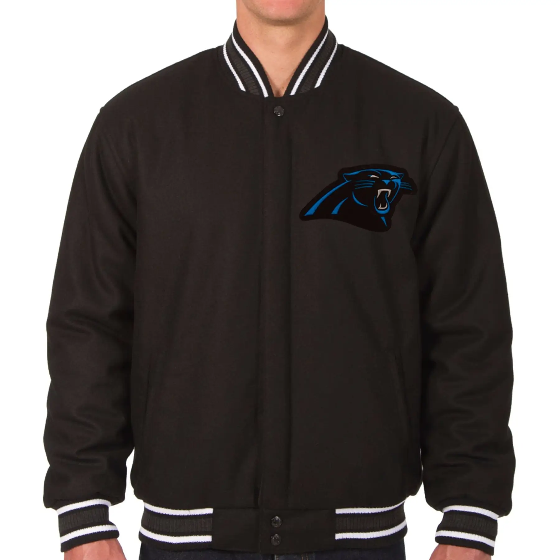 Carolina Panthers One Color Varsity Black Jacket