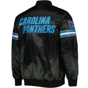 Carolina Panthers Pick & Roll Satin Varsity Jacket 1
