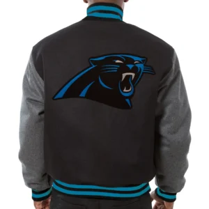 Carolina Panthers Two Tone Varsity Black Jacket 1