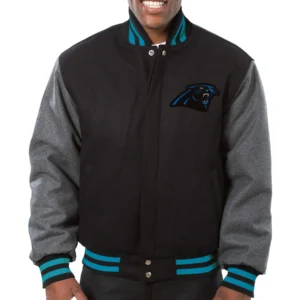 Carolina Panthers Two Tone Varsity Black Jacket