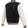 Carolina Panthers Two Tone Wool Varsity Jacket 1