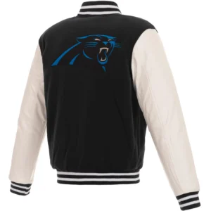 Carolina Panthers Two Tone Wool Varsity Jacket 1