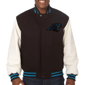 Carolina Panthers Two Tone Wool Varsity Jacket