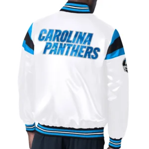 Carolina Panthers White Satin Varsity Jacket 1