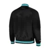 Charlotte Hornets Black Throwback Wordmark Varsity Jacket 1