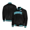Charlotte Hornets Black Throwback Wordmark Varsity Jacket 2