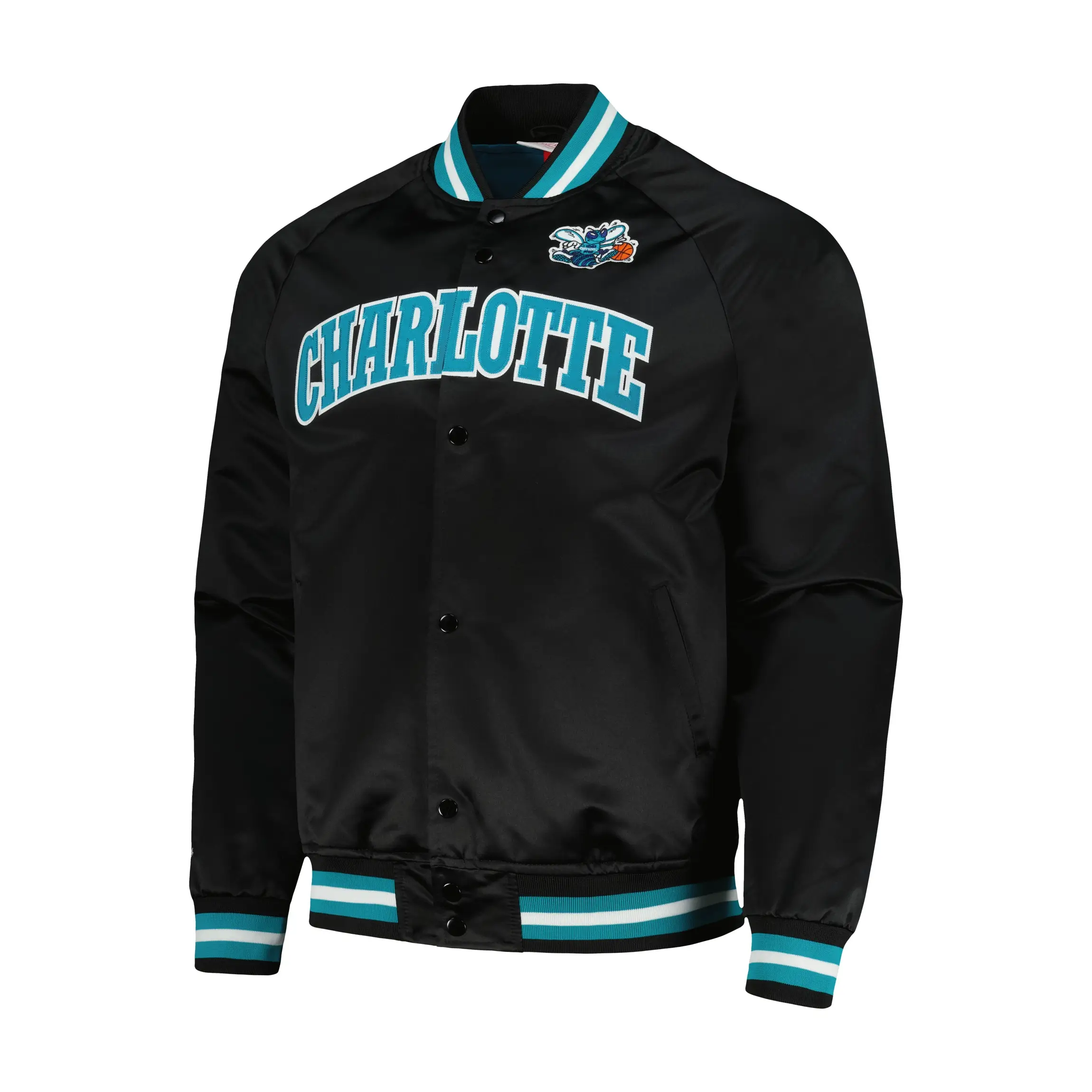 Charlotte Hornets Black Throwback Wordmark Varsity Jacket