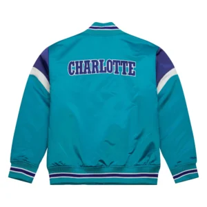 Charlotte Hornets Cooperstown Heavyweight Rib Knitted Blue Varsity Jacket 1