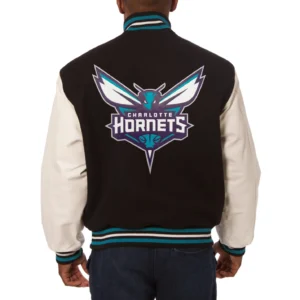 Charlotte Hornets Domestic Two Tone Black Wool Jacket 1