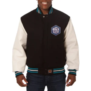 Charlotte Hornets Domestic Two Tone Black Wool Jacket