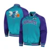 Charlotte Hornets Double Clutch Sea Blue Varsity Jacket 2