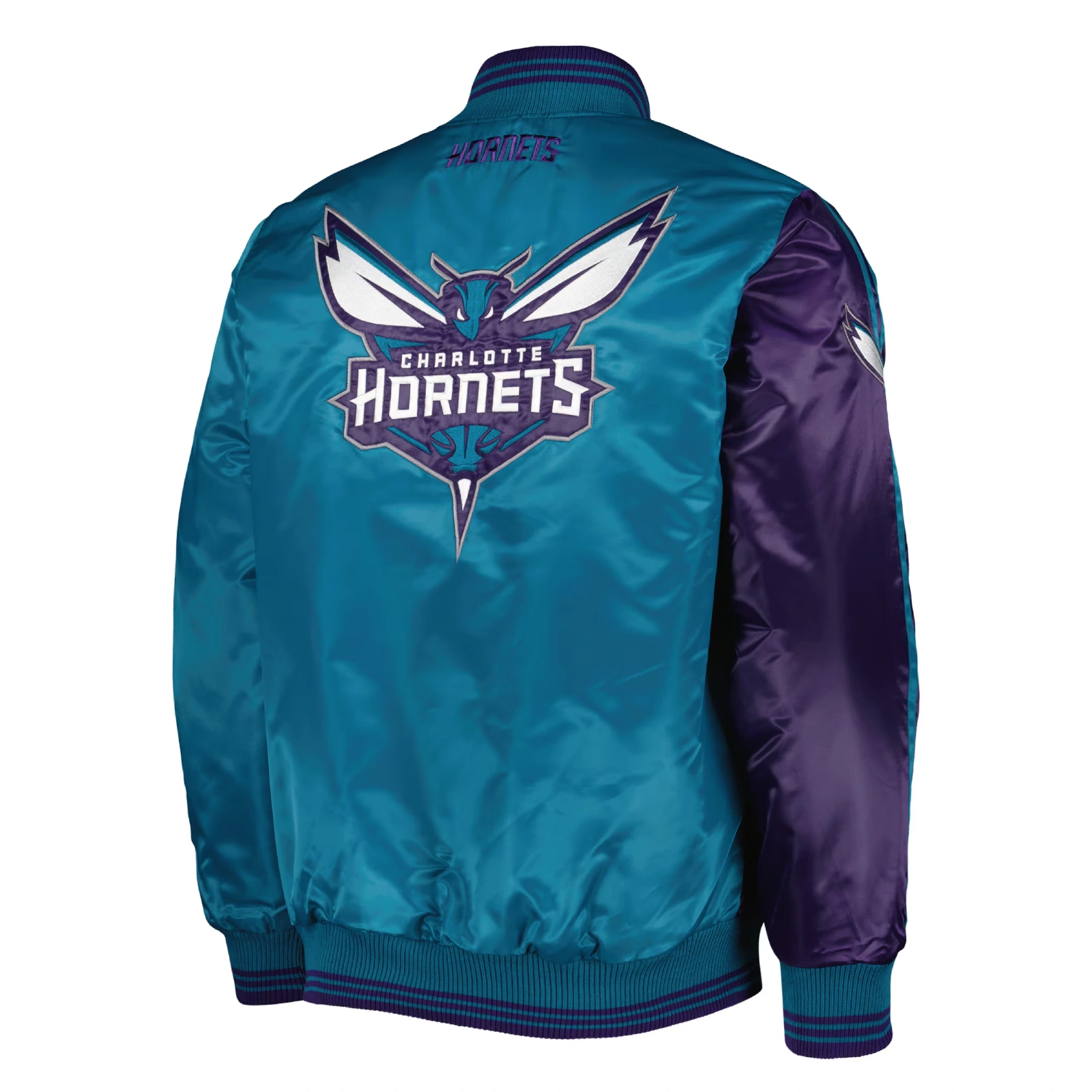 Charlotte Hornets Fast Break Purple and Teal Varsity Jacket 1