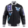 Charlotte Hornets Mashup Black Wool Varsity Jacket 1