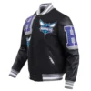 Charlotte Hornets Mashup Black Wool Varsity Jacket