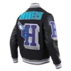 Charlotte Hornets Mashup Black Wool Varsity Jacket 2