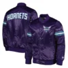 Charlotte Hornets Pick & Roll Purple Varsity Jacket 2