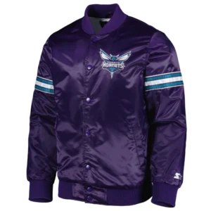 Charlotte Hornets Pick & Roll Purple Varsity Jacket