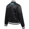 Charlotte Hornets Script Tail Black Satin Varsity Jacket 2