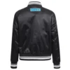 Charlotte Hornets Script Tail Black Satin Varsity Jacket 3