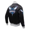 Charlotte Hornets Script Tail Black Varsity Jacket 2