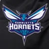 Charlotte Hornets Script Tail Black Varsity Jacket 5