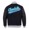 Charlotte Hornets Script Tail Black Wool Varsity Jacket 3