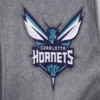 Charlotte Hornets Script Tail Grey Wool Varsity Jacket 5