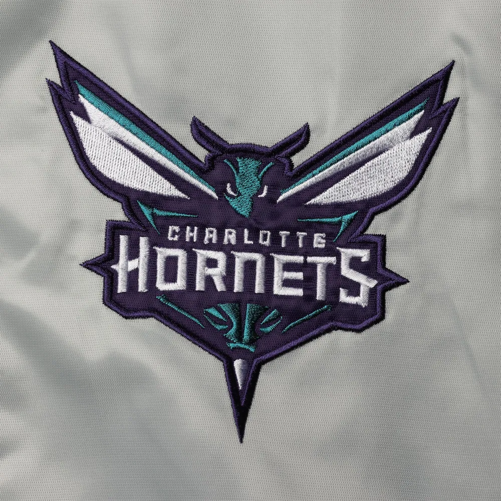 Charlotte Hornets The Enforcer Varsity Gray Jacket 2