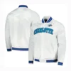 Charlotte Hornets Throwback Wordmark White Varsity Jacket 2