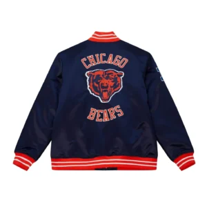 Chicago Bears Black Satin Jacket 1