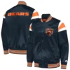 Chicago Bears Full-Snap Satin Navy Varsity Jacket 2