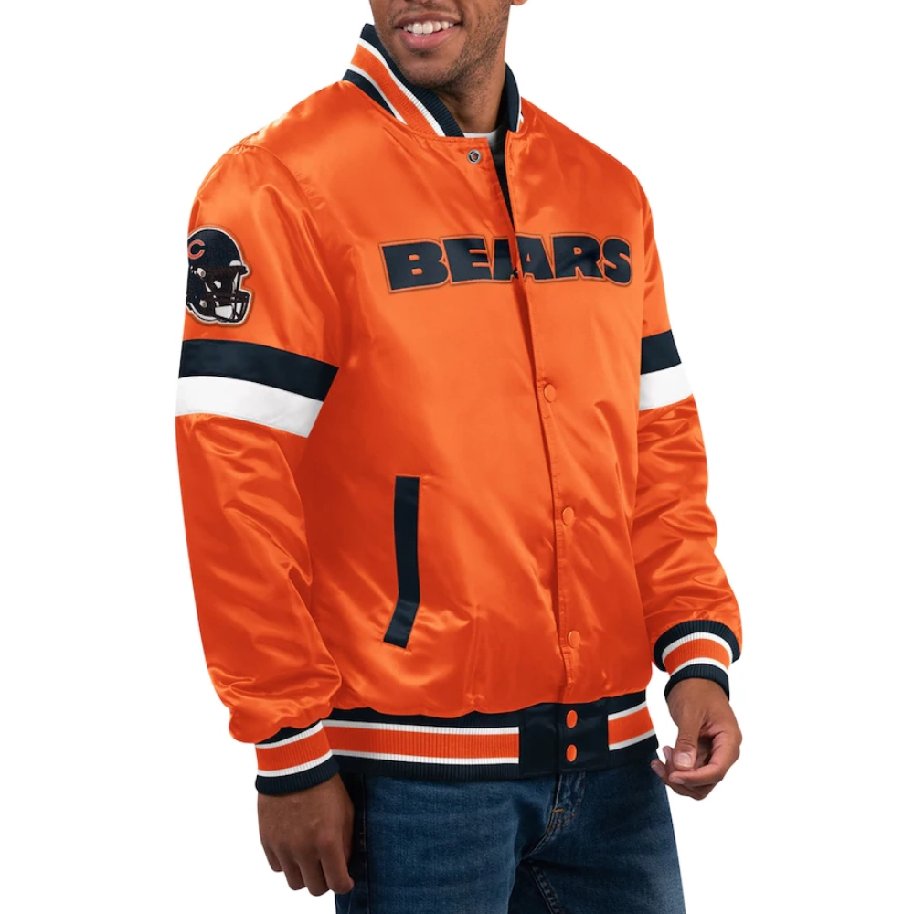 Chicago Bears Home Game Orange Varsity Jacket