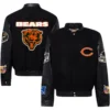 Chicago Bears Jeff Hamilton Black Wool Varsity Jacket 2