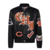 Chicago Bears Leather Old English Black Jacket
