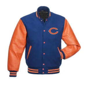 Chicago Bears Letterman wool Varsity Blue and Orange Jacket