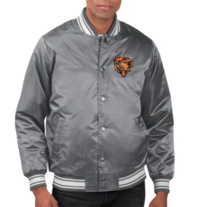 Chicago Bears Locker Room Grey Varsity Jacket