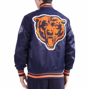Chicago Bears Mashup Navy Blue Varsity Jacket 1