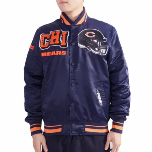 Chicago Bears Mashup Navy Blue Varsity Jacket