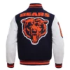 Chicago Bears Mashup Wool and Leather Varsity Jacket 1