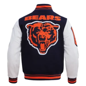 Chicago Bears Mashup Wool and Leather Varsity Jacket 1