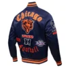 Chicago Bears Old English Navy Blue Varsity Jacket 2