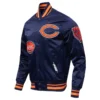 Chicago Bears Old English Navy Blue Varsity Jacket 3