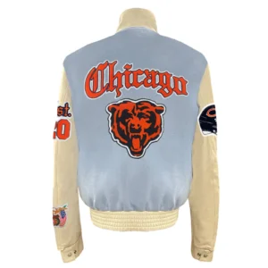 Chicago Bears Old English Wool Blue Varsity Jacket 1