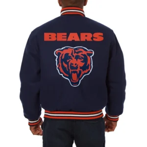 Chicago Bears One Color Navy Blue Varsity Jacket 1