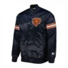 Chicago Bears Pick & Roll Full-Snap Satin Navy Varsity Jacket